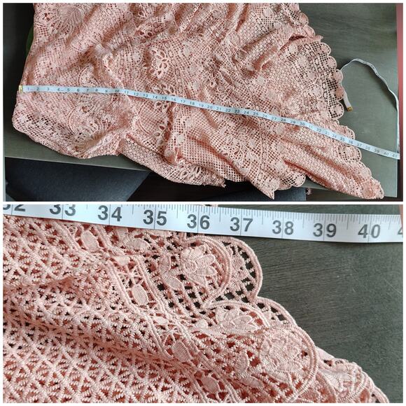 Farm Rio Guipure Lace Tiered Skirt Light Pink Size Small - Picture 8 of 16